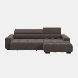 Chaise longue direita ALBERTA com relax elétrico cinza escuro