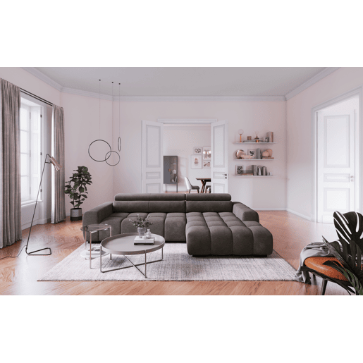Chaise longue direita ALBERTA com relax elétrico cinza escuro Chaise longue direita ALBERTA com relax elétrico cinza escuro