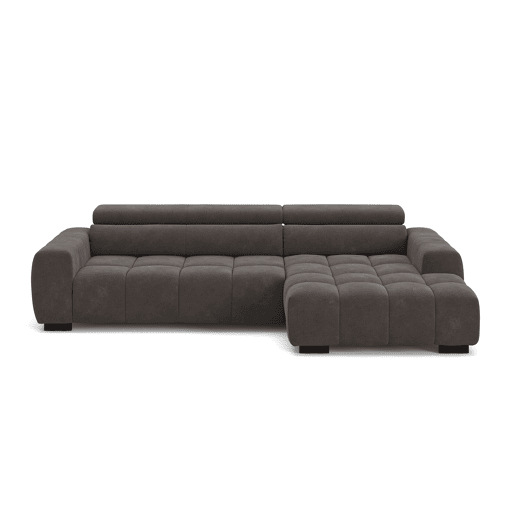 Chaise longue direita ALBERTA com relax elétrico cinza escuro Chaise longue direita ALBERTA com relax elétrico cinza escuro