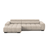 Chaise longue esquerda ALBERTA com relax elétrico bege