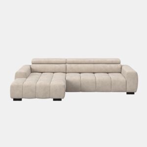 Chaise longue esquerda ALBERTA com relax elétrico bege