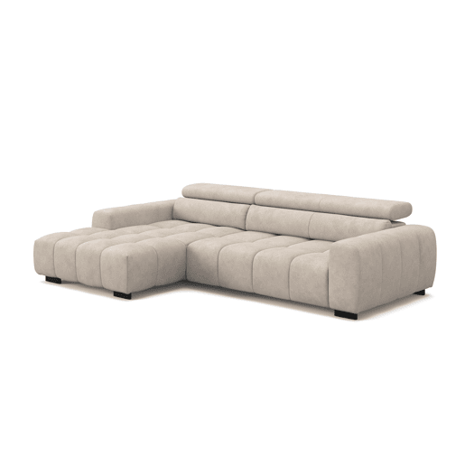 Chaise longue esquerda ALBERTA com relax elétrico bege