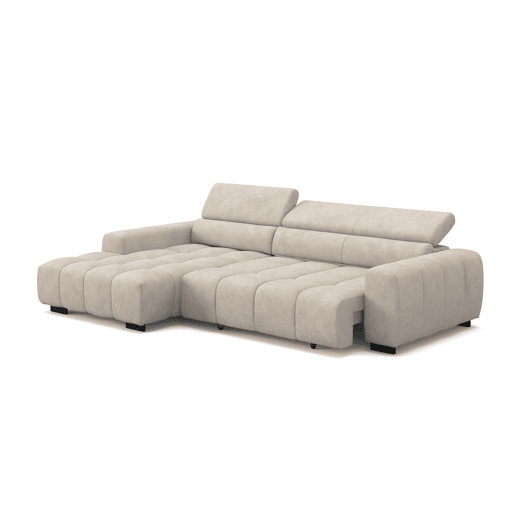Chaise longue esquerda ALBERTA com relax elétrico bege