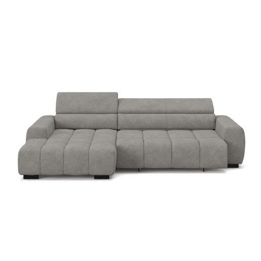 Chaise longue esquerda ALBERTA com relax elétrico cinza claro