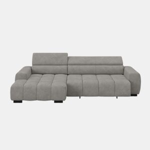 Chaise longue esquerda ALBERTA com relax elétrico cinza claro
