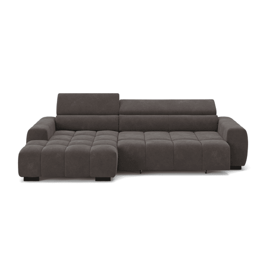 Chaise longue esquerda ALBERTA com relax elétrico cinza escuro Chaise longue esquerda ALBERTA com relax elétrico cinza escuro