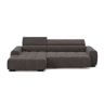Chaise longue esquerda ALBERTA com relax elétrico cinza escuro