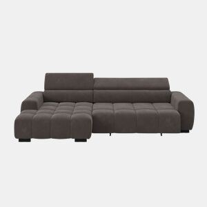 Chaise longue esquerda ALBERTA com relax elétrico cinza escuro