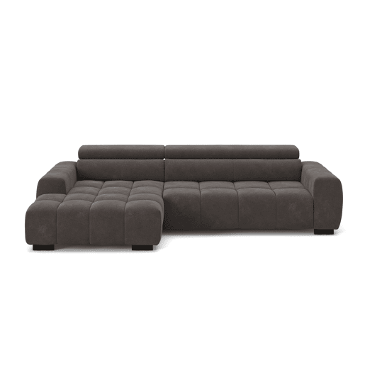 Chaise longue esquerda ALBERTA com relax elétrico cinza escuro Chaise longue esquerda ALBERTA com relax elétrico cinza escuro