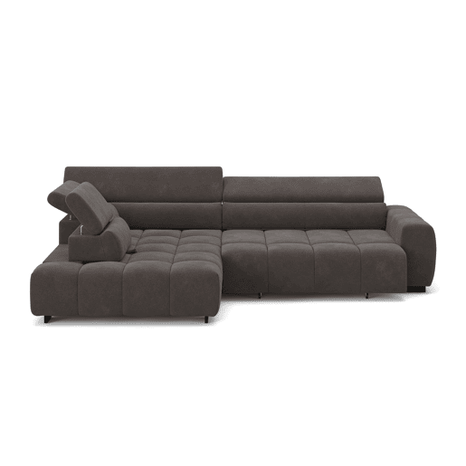 Sofá de canto esquerdo ALBERTA com relax elétrico cinza escuro Sofá de canto esquerdo ALBERTA com relax elétrico cinza escuro