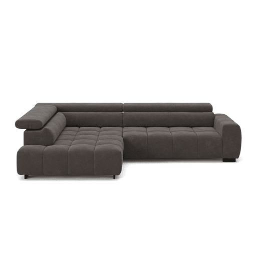 Sofá de canto esquerdo ALBERTA com relax elétrico cinza escuro Sofá de canto esquerdo ALBERTA com relax elétrico cinza escuro