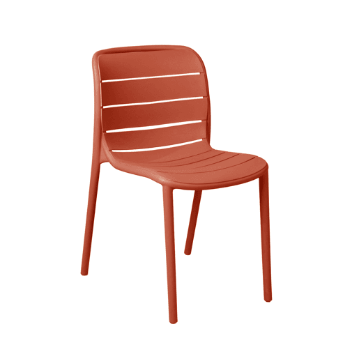 Cadeira de cozinha fixa STRIPE cor terracota