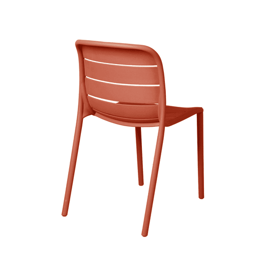 Cadeira de cozinha fixa STRIPE cor terracota