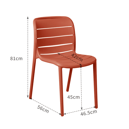 Cadeira de cozinha fixa STRIPE cor terracota
