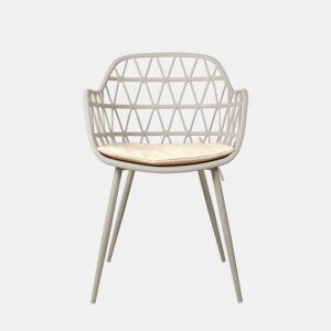 Conjunto de 2 cadeiras de cozinha fixas NEST cinza claro