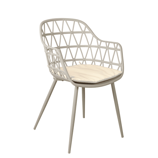 Conjunto de 2 cadeiras de cozinha fixas NEST cinza claro