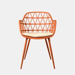 Conjunto de 2 cadeiras de cozinha fixas NEST terracota