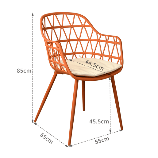 Conjunto de 2 cadeiras de cozinha fixas NEST terracota