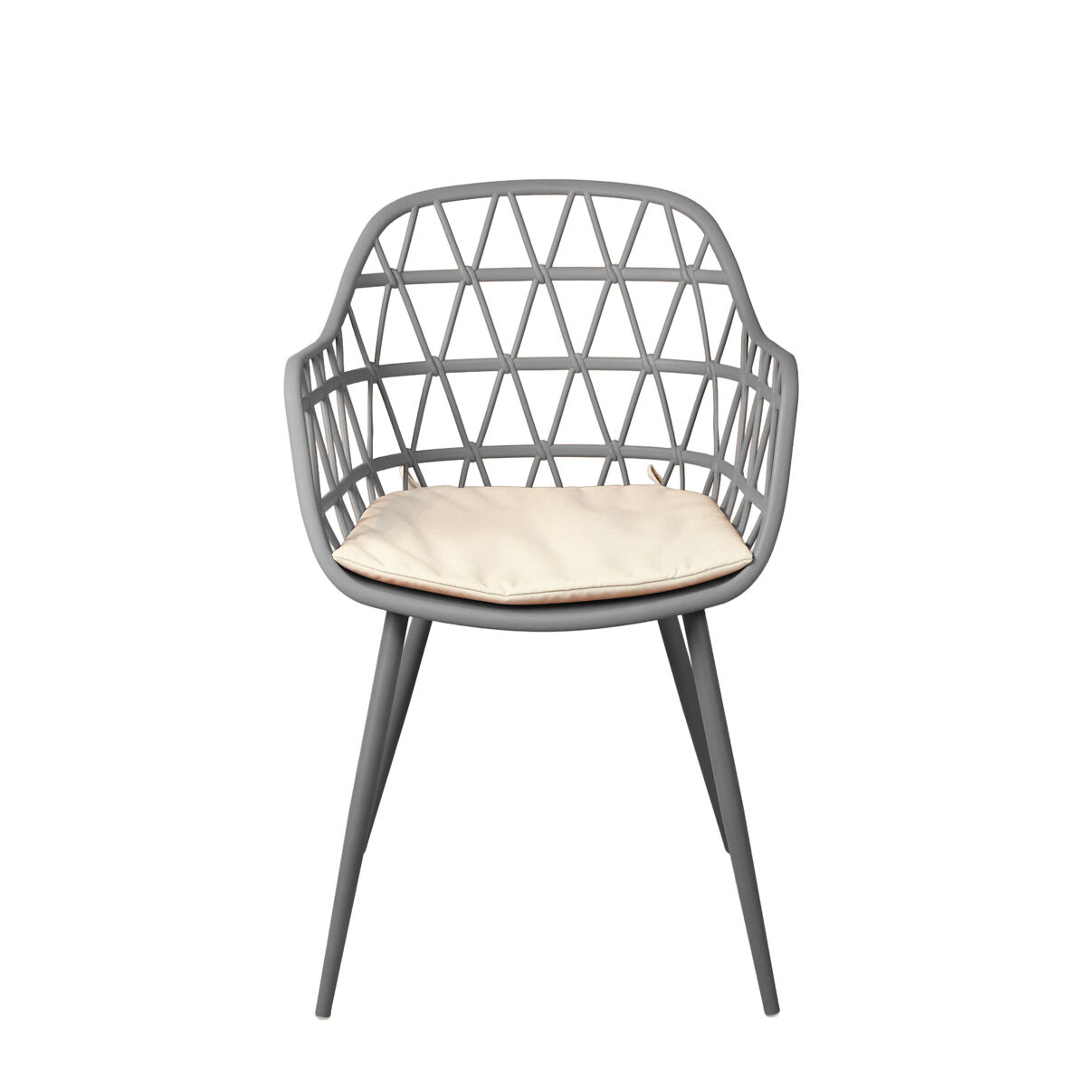 Pack de 2 sillas de cocina fijas nest color gris oscuro
