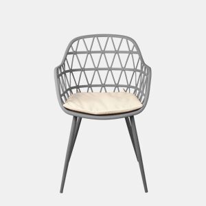 Conjunto de 2 cadeiras de cozinha fixas NEST cinza escuro