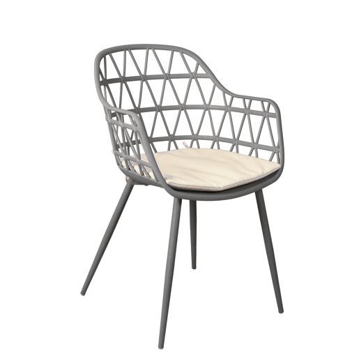 Conjunto de 2 cadeiras de cozinha fixas NEST cinza escuro