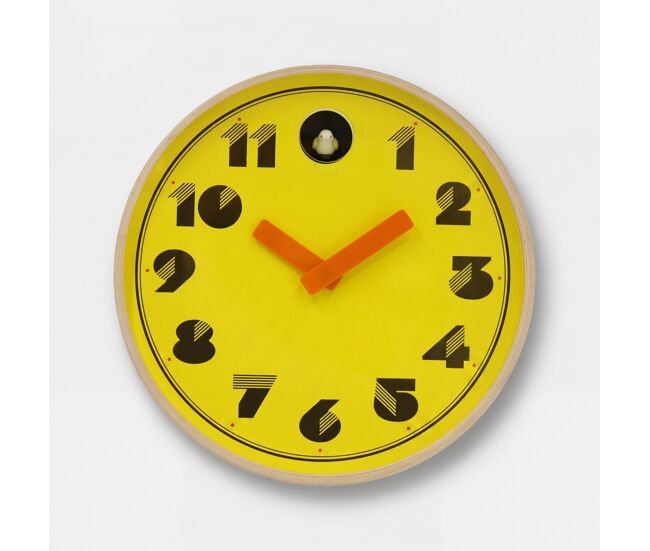 Reloj de pared cucut retro amarillo 30cm