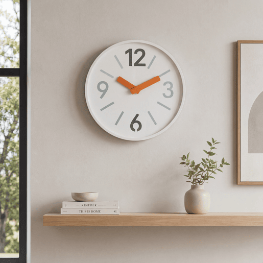 Relógio de parede YOUNG MDF branco 30cm