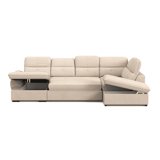 Sofá de canto direito ZOOM com cama XL cor bege Sofá de canto direito ZOOM com cama XL cor bege