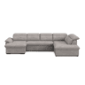 Sofá de canto direito ZOOM com cama XL cor cinza claro