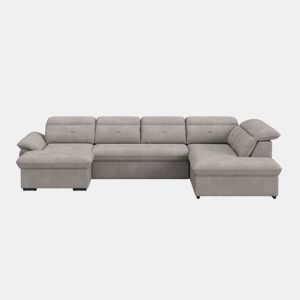 Sofá de canto direito ZOOM com cama XL cor cinza claro