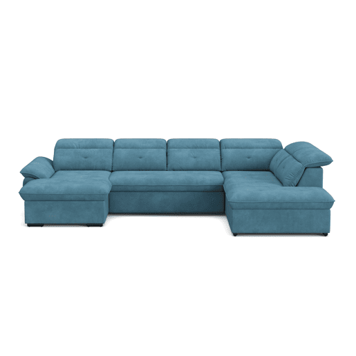Sofá de canto direito ZOOM com cama XL cor azul
