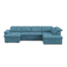 Sofá de canto direito ZOOM com cama XL cor azul