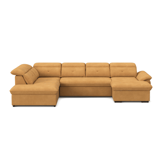 Sofá de canto esquerdo ZOOM com cama XL cor mostarda Sofá de canto esquerdo ZOOM com cama XL cor mostarda