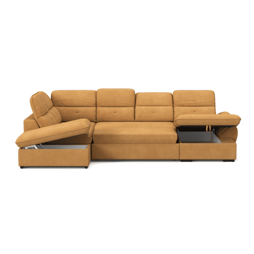 Sofá de canto esquerdo ZOOM com cama XL cor mostarda Sofá de canto esquerdo ZOOM com cama XL cor mostarda