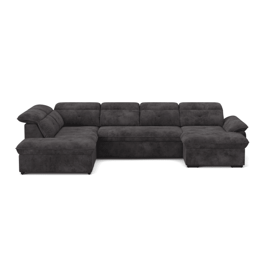 Sofá de canto esquerdo ZOOM com cama XL cor preto