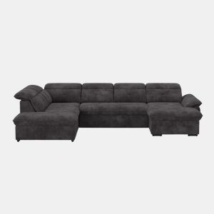 Sofá de canto esquerdo ZOOM com cama XL cor preto