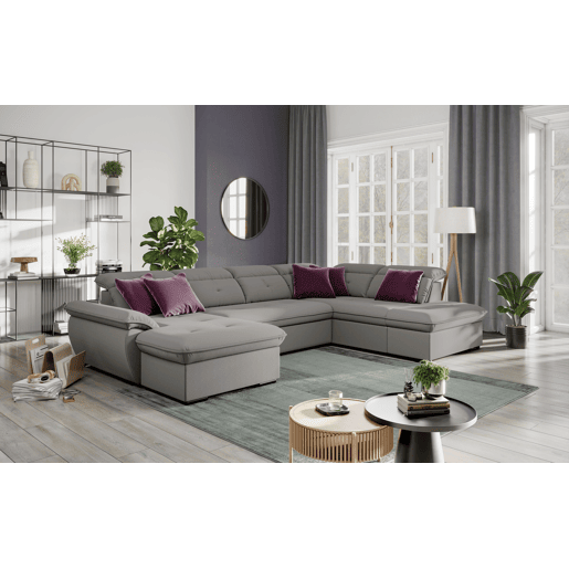 Sofá de canto esquerdo ZOOM com cama XL cor cinza claro Sofá de canto esquerdo ZOOM com cama XL cor cinza claro