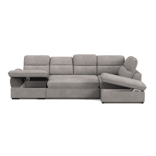 Sofá de canto esquerdo ZOOM com cama XL cor cinza claro Sofá de canto esquerdo ZOOM com cama XL cor cinza claro