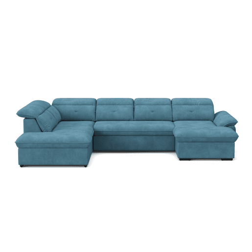 Sofá de canto esquerdo ZOOM com cama XL cor azul