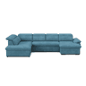 Sofá de canto esquerdo ZOOM com cama XL cor azul