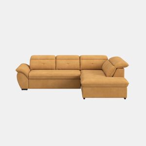 Sofá de canto direito ZOOM com cama L cor cinza mostarda