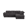 Sofá de canto direito ZOOM com cama L cor preto