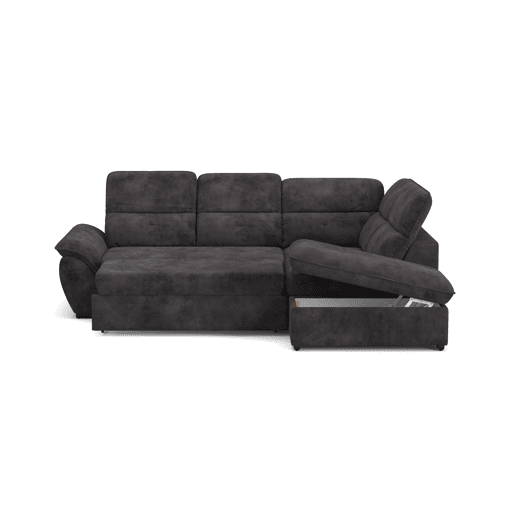 Sofá de canto direito ZOOM com cama L cor preto Sofá de canto direito ZOOM com cama L cor preto