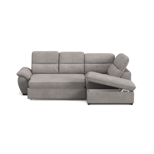 Sofá de canto direito ZOOM com cama L cor cinza claro Sofá de canto direito ZOOM com cama L cor cinza claro