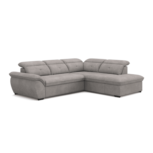 Sofá de canto direito ZOOM com cama L cor cinza claro Sofá de canto direito ZOOM com cama L cor cinza claro