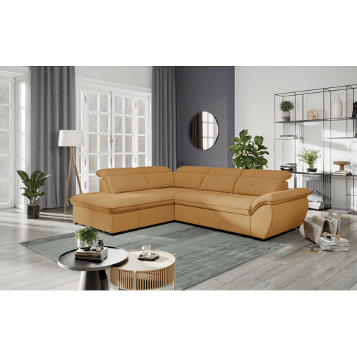 Sofá de canto esquerdo ZOOM com cama L cor mostarda Sofá de canto esquerdo ZOOM com cama L cor mostarda