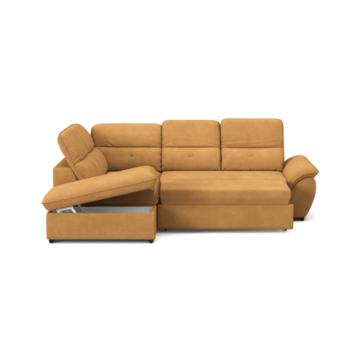 Sofá de canto esquerdo ZOOM com cama L cor mostarda Sofá de canto esquerdo ZOOM com cama L cor mostarda