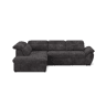 Sofá de canto esquerdo ZOOM com cama L cor preto