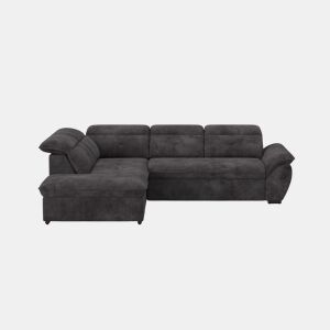 Sofá de canto esquerdo ZOOM com cama L cor preto