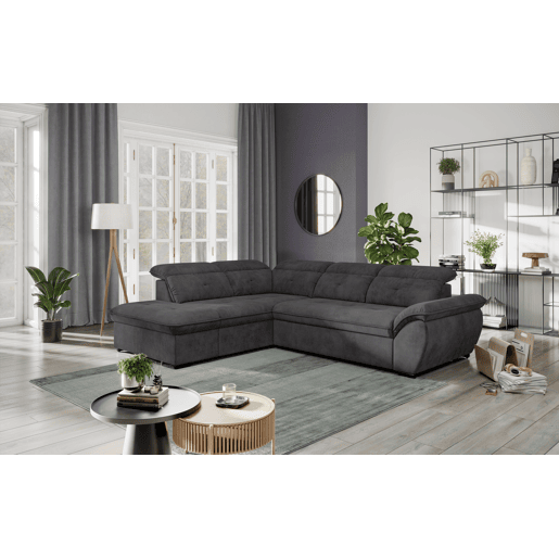 Sofá de canto esquerdo ZOOM com cama L cor preto Sofá de canto esquerdo ZOOM com cama L cor preto